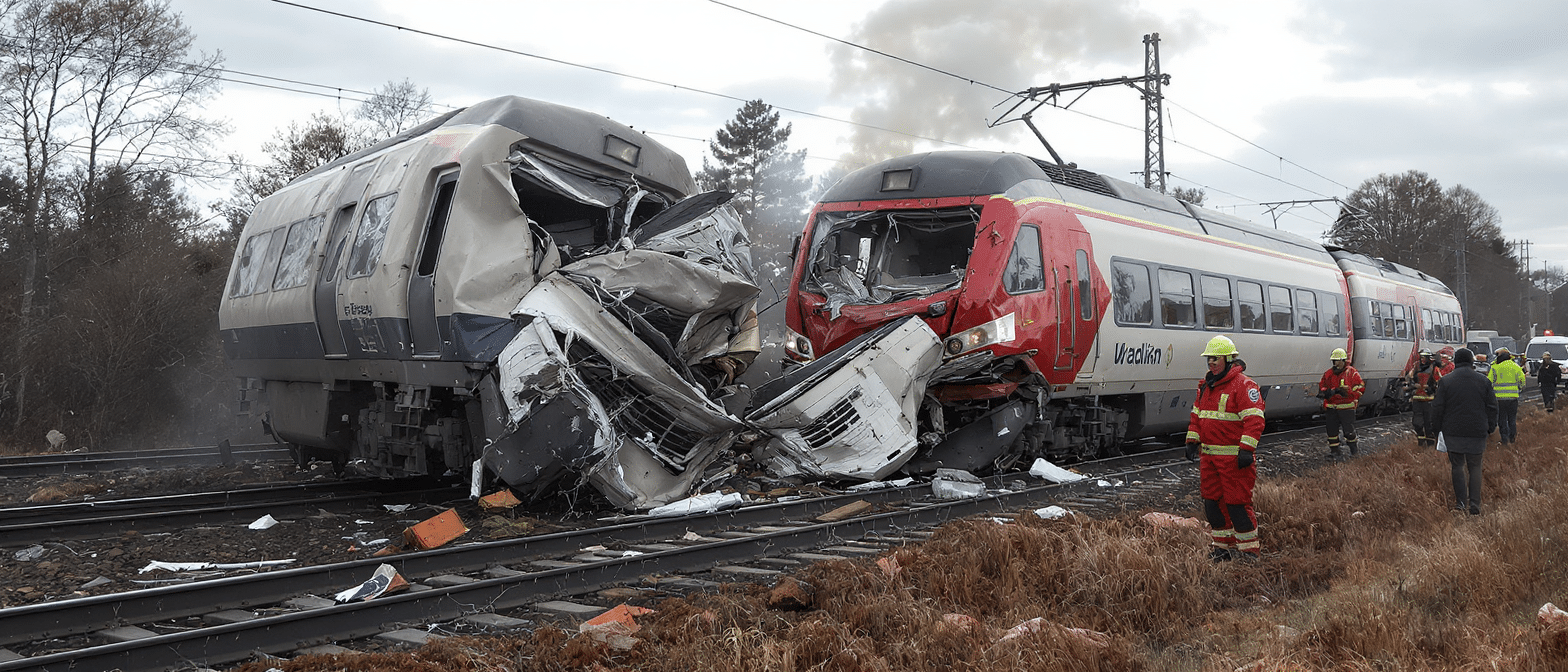 Collision ferroviaire au Danemark : plus de 17 personnes blessées dans un accident spectaculaire